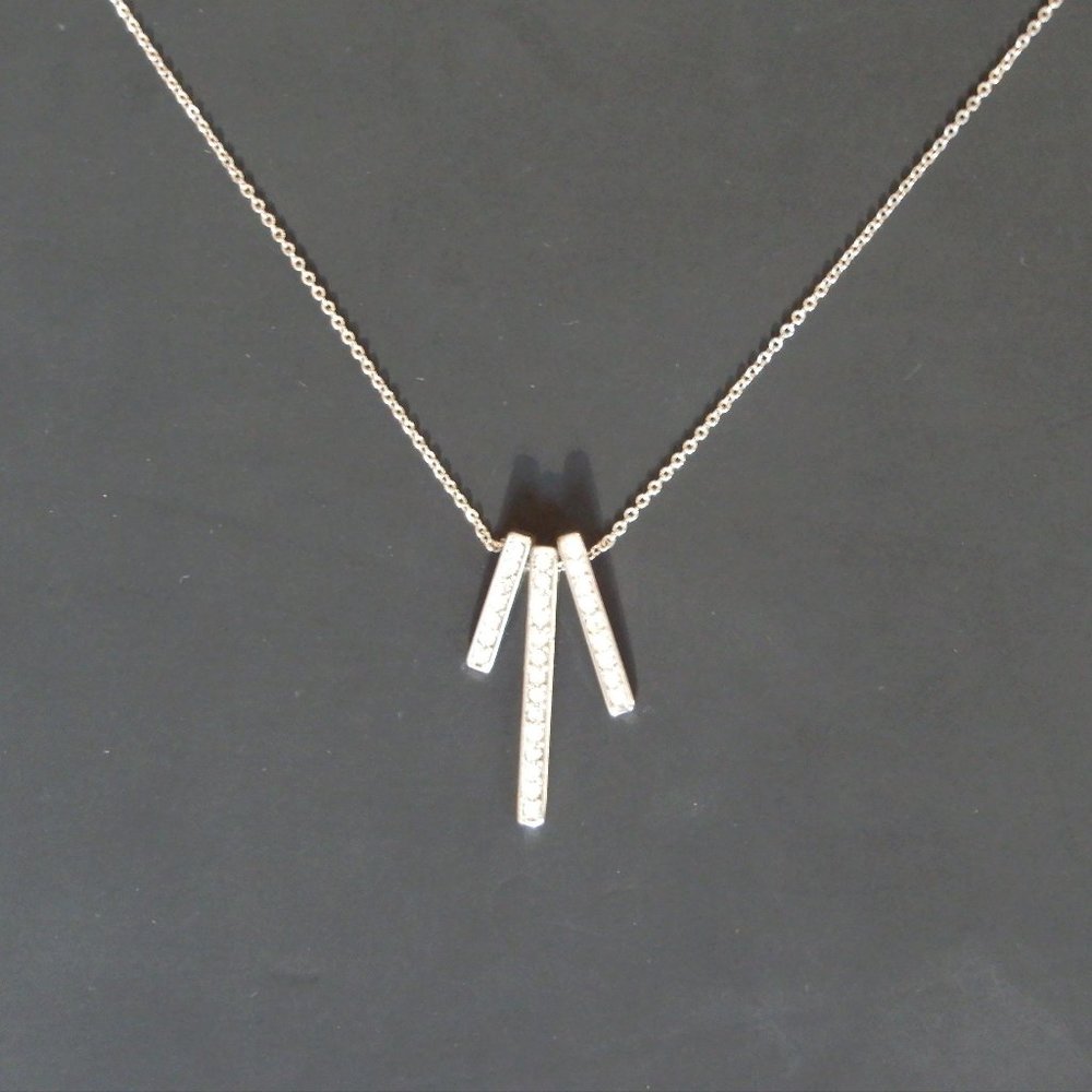 Silver Tone Necklace with Cubic Zirconia